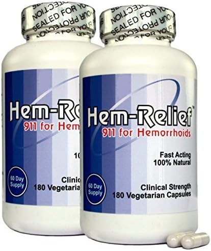 Hem-Relief for Hemorrhoids (2-Bottles of 180 Capsules) by Hem Relief