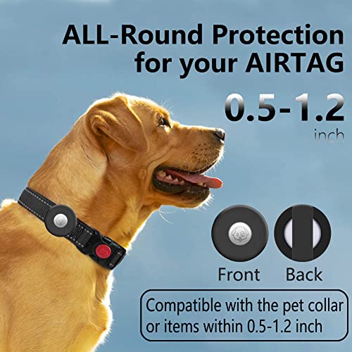 Airtag Dog Collar Holder [2 Pack] Silicone Waterproof Protective Air Tag Cat Collar Cover, Anti