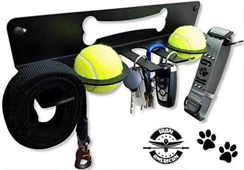 ALPHA Dog Heavy-Duty Leash Holder/Key Rack- For The Active Dog &amp; Owner- Multi Purpose Wall Leash Holder/Hanger/Hook &amp; Collar Rack - Hangs Dog Toys/Keys/Umbrellas/Tennis Balls/Hats) HARDWARE INCLUDED
