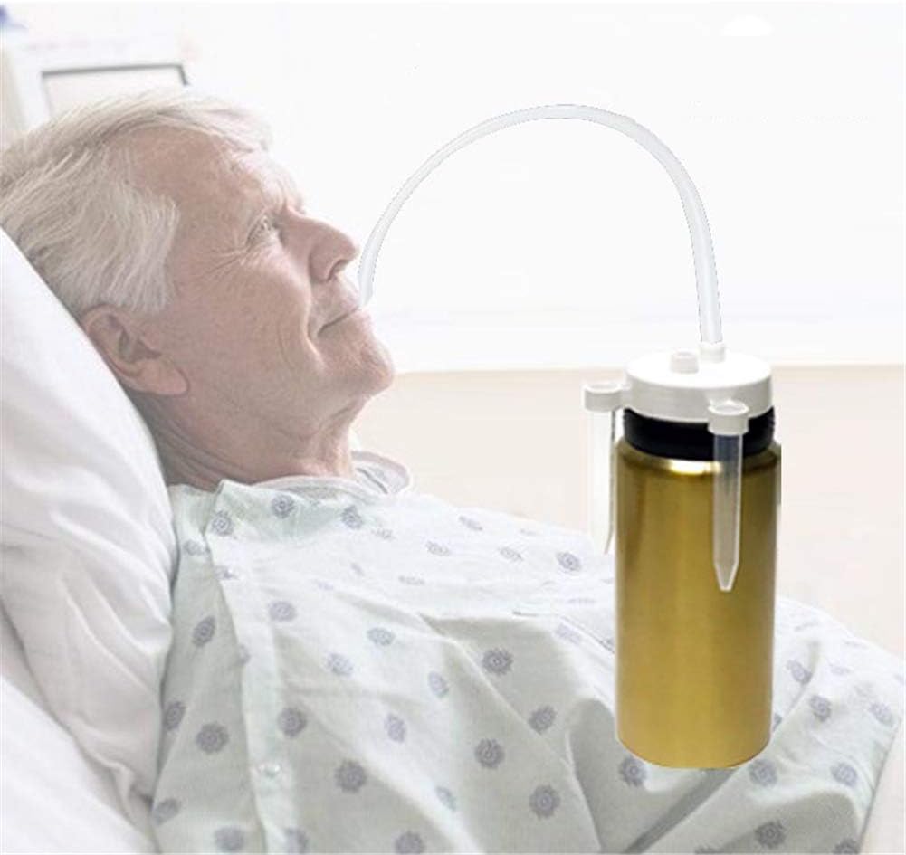 QINAIDI Preston Cup With Built-In Straw, Spill-Resistant Adult Insulation Sippy Cup, Flood Control Leak-Proof Patient Drinking Cup