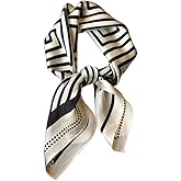 JERLA 100% Pure Mulberry Silk Square Scarf for Hair-27''x27'' Women Men Natural Silk Neckerchief Headscarf