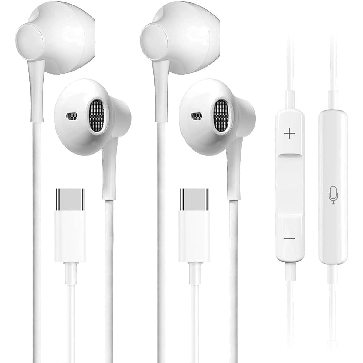 Photo 1 of 2 Pack USB C Headphones for iPhone 15 Earbuds Type C Wired Earphones with Mic & Remote Control Noise Cancelling for iPhone 16 pro, iPad Pro, Galaxy S23/S22/S21/S20/Ultra Note 10/20, Pixel 7/6/6a/5/4