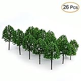 KUUQA 26PCS Model Trees, Diorama Tree,Train Tree Railroad Scenery Diorama Model Architecture Trees for DIY Scenery Landscape(No Stands)