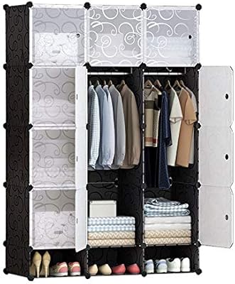 خزانة ملابس من Alwud للخزانة من القماش خزانة قابلة للطي منظم تخزين مستقل ومتنقل في خزانة ملابس بسيطة خزانة ملابس مع رف تعليق رمادي Amazon Ae
