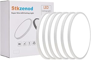 6PK 12inch LED Flush Mount Ceiling Lights,5CCT Selectable 2700K-6500K,24W 2500LM Close to Ceiling Light Fixtures for Bedroom 