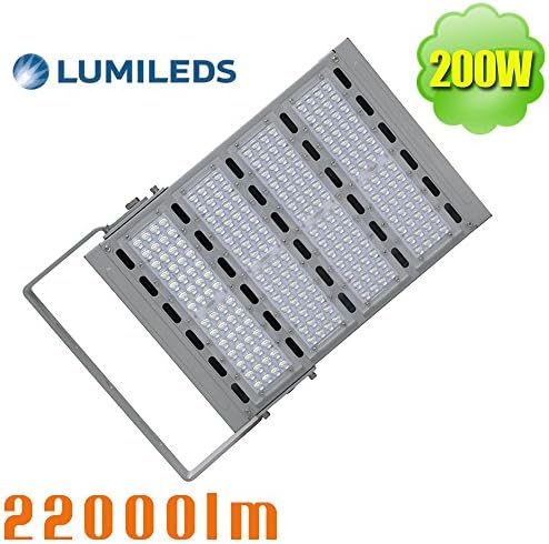 Integrated 200Watt LED Flood Light Soccer Field Lighting, 1000W HID Parking Lot Retrofit, Waterproof IP65 Exterior Building Lighting, Daylight 5700K SMD 3030 Outdoor Floodlight