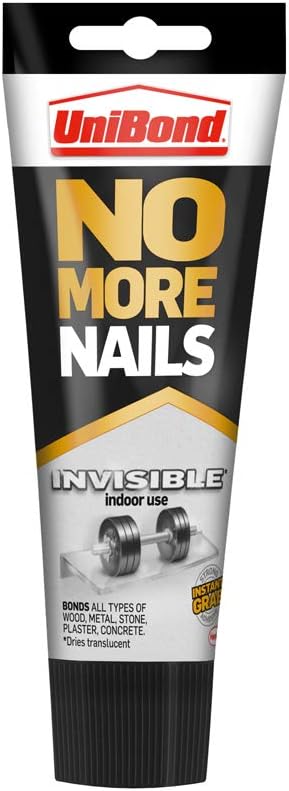 Unibond No More Nails Invisible Heavy Duty Clear Glue Strong Glue For Wood Ceramic Metal And More Instant Grab Mounting Adhesive 1 X 184g Tube Amazon Com