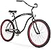 Firmstrong Bruiser Man Single Speed Beach Cruiser Bicycle, 26-Inch, Matte Black/ Red Rims