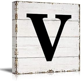 Canvas Wall Art English Letter Wood Background Home Wall Decorations for Bedroom Living Room Paintings Canvas Prints Framed - 12x12 inches