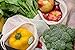Reusable Produce Bags With Reusable Grocery Bags - Environmentally Friendly Organic Cotton Mesh Bags Bundled With Grocery Bags - Double Stitching, Durable, Easy To Clean, Machine Washable