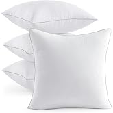 MIULEE 18x18 Inch Pillow Inserts Pack of 4 with 100% Textured Woven Fabric Cover