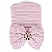 Evelin LEE Newborn Baby Girl Cute Pretty Bow Flower Pearl Hospital Hat, Pink, One Size