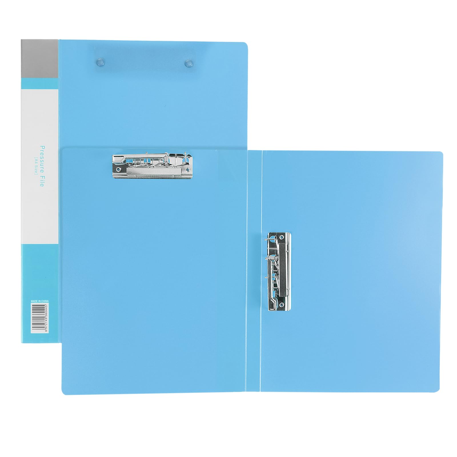 PATIKIL 9.3x12.2 Punchless Binder Clamp, 2 Pcs Plastic Double Strong Clip Clamp Binder Without Rings Sheet File Folder Protector for A4 Size Paper Office, Blue — image 1
