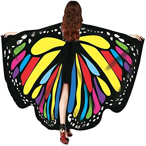 Koolee Costume Butterfly Wings Scarves, Women Cloak Cape Shawl Halloween Dance Party Props Outfit Fairy Costume