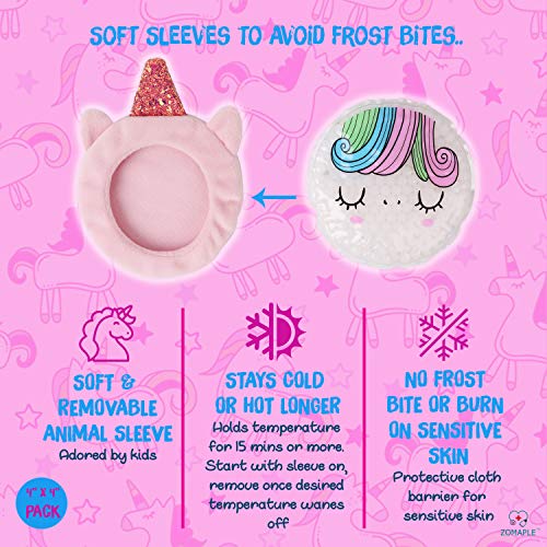 Kids Ice Packs for Boo boos - Hot Cold Kids Ice Pack - Perfect Boo Boo Buddy for Injuries, Pain Relief, Fever, Wisdom Teeth, Sinus, Headaches - Reusable Pack of 4 - Includes Stickers & Coloring Pages - Thumbnail 5