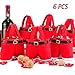MSQ 6PCS Christmas Decorations Gift Bags Candy Bags Santa Pants Style Lovely Treat Bags for Wedding Holiday New Year Holiday