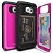 Galaxy S6 Case, TORU [CX PRO][Pink] Protective Hidden Wallet Case with [Card Slot][ID Holder][Mirror] for Samsung Galaxy S6 - Hot Pink