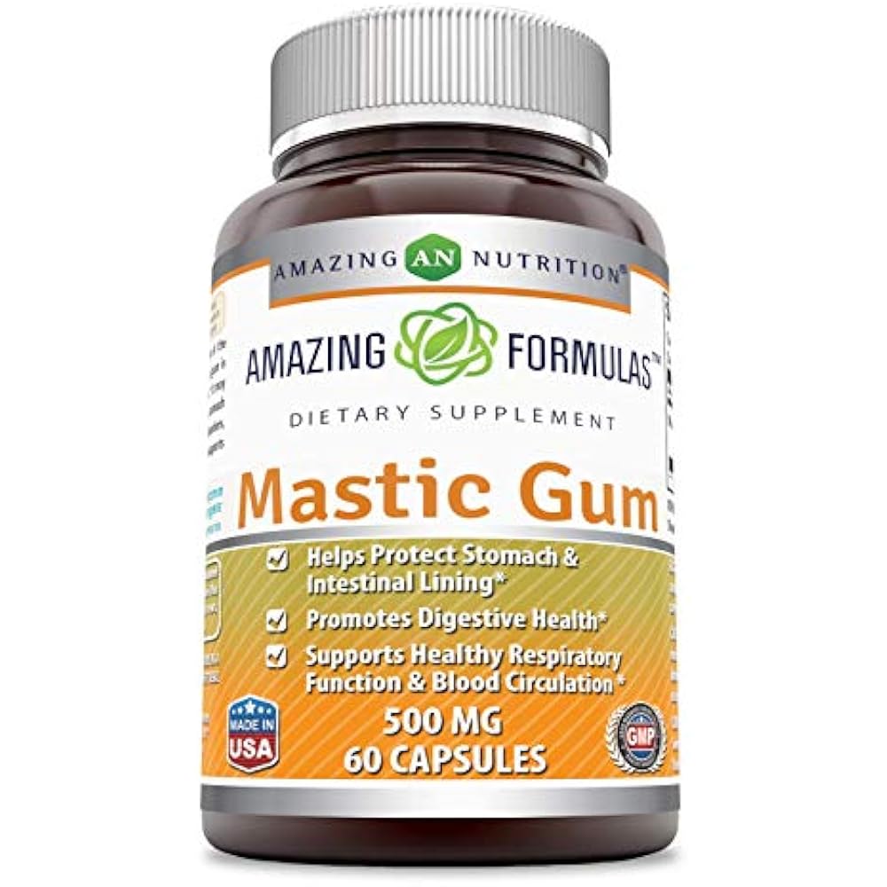 Amazing Formulas Mastic Gum 500 Mg 60 Capsules Supports