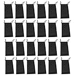 24 PCS Sunglasses Microfiber Pouches Cleaning Case Bag Black