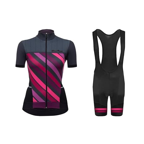 Uglyfrog Bike Wear Radsport Bekleidung Damen Summer Style Trikots & Shirts + Damen Radtrikot Set Radhose mit 3D Sitzpolster D