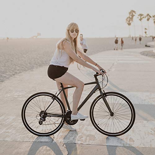 6KU Canvas Hybrid Bike, 24-Speed Urban City Commuter Bicycle-green-Medium, Deep Forest, 50cm/Medium