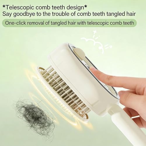 Electric Steam Brush, Hairbrush Mister Tool, Rechargeable Hair Straightener Brush with Detangling Comb, Portable Cordless Hair Tool, Ideal for Home Hair Cleaning Styling (A)