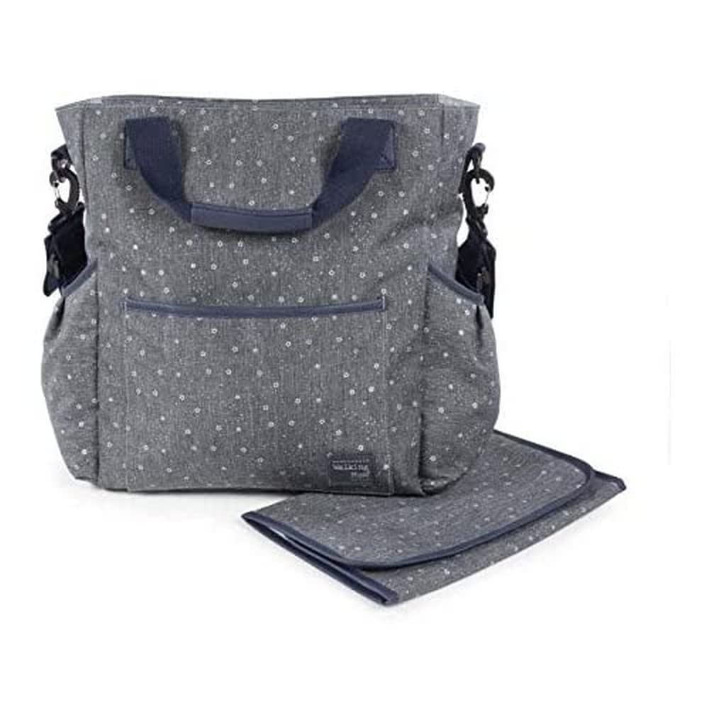 Walking Mum Dreamer Organizer Bag, Baby Pushchair Bag with Changing Pad, Heavy Duty and Lots of Capacity, Blue with Star Print, Measures 38 x 36 x 13 cm