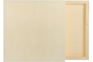 MECCANIXITY 2 Pack Wood Canvas Boards, 10x10 Inch Art Canvases Square Unfinished Wood Panel for Painting, Crafts, DIY Project