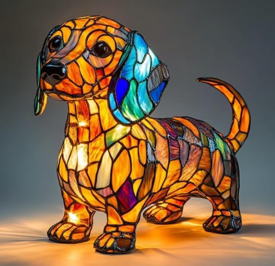 Photo 1 of ***STOCK PHOTO FOR REFERENCE ONLY***Gutsyluv Dog lamp,Dogs Series Art Night Light, Cute Pet Dogs Themed Tabletop LED Night Light, Vintage Home Decor, Fun Gift for Dog Lover (Dachshund)