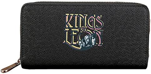 Unisex Kings Of Leon Long PU Leather Zip-around Purse Wallet Clutch Bag