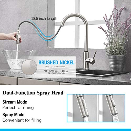 Qomolangma Touch Sensor Kitchen Faucets with Pull Down Sprayer, Touch