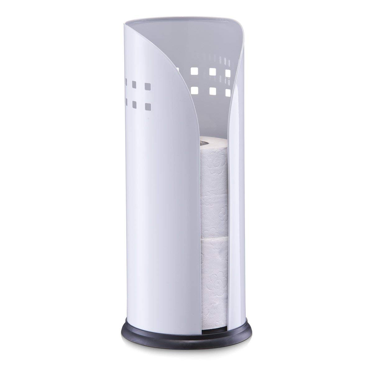 Zeller Modern Metal Toilet Roll Holder, White - Holds up to 3 Rolls