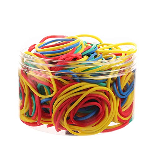 Rubber Bands 300pcs 4 Colours Small Rubber Bands for Office School Home size16 Elastic Hair Band - Thumbnail 3