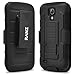 Galaxy S4 Mini Case, RANZ BLACK Rugged Impact Armor Hybrid Kickstand Cover with Belt Clip Holster Case For Samsung Galaxy S4 Mini (i9190)