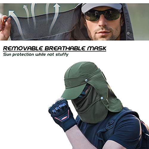 Gisdanchz Outdoor Sonnenhut Hut Herren Damen Solapa de Ccuello Removible Respirable UV Schutz Kappe – Bild 5