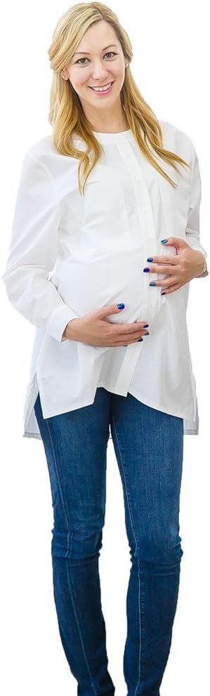 shieldgreen (Eco Friendly) EMF/RF Shielding A Maternity Dress Round Type White