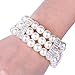 ROFIFY Women 1920s Roaring 20's outfit Rhinestone Faux Pearl Elastic Bangle Flapper Accessories Jewelry Bracelet FJ19