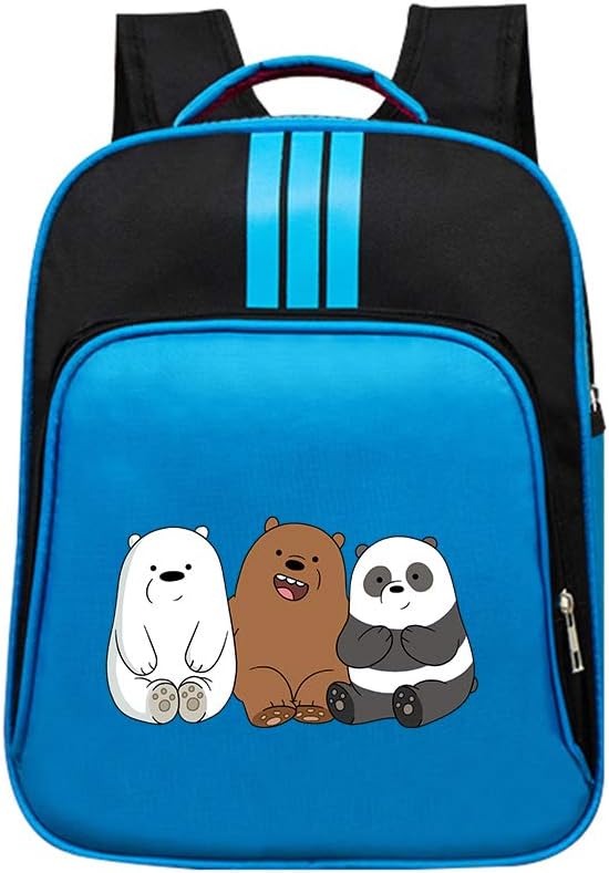 We Bare Bears Children's Backpack Good Value for Money School Nylon Backpack School Students Boys Girls Daily Use and Outdoor Backpack (Color : Blue06, Size : 32 X 14 X 40cm)
