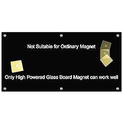 J&J worldwide Black Glass Whiteboard Magnetic Dry