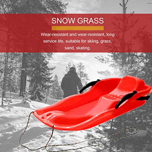 Lamica Outdoor Sports Plastic Skiing Boards Sled Luge Snow Grass Sand Board Ski Pad Snowboard with Rope for Double People