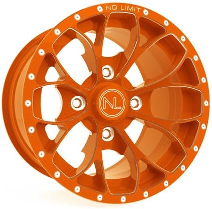 No Limit AJ5616TB 12x6 Venom ATV Wheel in Tracer Bullet Style for Polaris - Orange