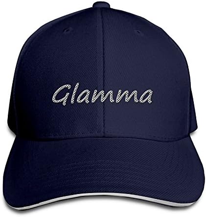 FLYL Glamma T Shirt Unisex Washed Twill Sandwich Bill Cap Adjustable Peaked Baseball Cap Fashion Golf Hat Cool Baseball Caps &amp; Golf Capssnapback Navy