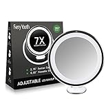 Fiery Youth Adjustable Makeup Mirror LED Lighted Vanity,Bathroom Mirror,With 7X Magnification 360°Swivel 6
