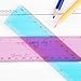 eBoot 2 Pieces Plastic Color Ruler Straight Ruler Math Rulers (12 Inches, Pink and Blue)