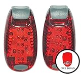 LED SAFETY LIGHT (2 Pack) - Walking, Runners, Bike, Personal Clip Safety Strobe Light Free Bonuses: Flashing Bicycle Headlight and Mini Screwdriver