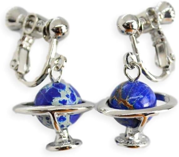 Amazon ガーグル イヤリング Gargle 天球儀 シルバー 惑星 アクセサリー 地球儀 天然石 揺れる かわいい 宇宙 モチーフ イヤリング 通販