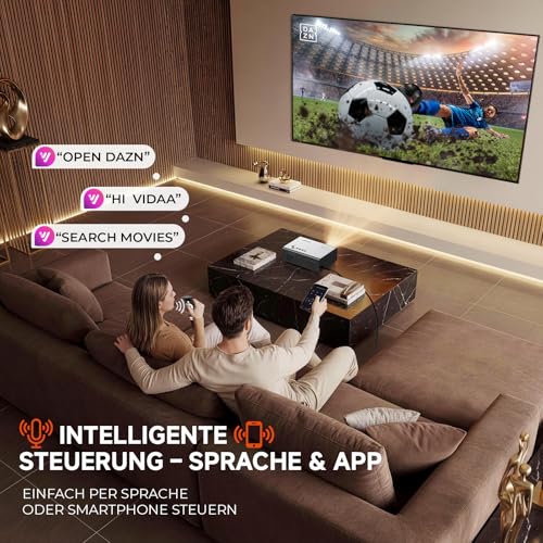 4K Smart Projector with VIDAA, Compatible with Netflix App, Dolby Audio & HDR10+, KOGATA Original AirPlay, Auto Focus, 6D Keystone, WiFi 6 & Bluetooth, Home Cinema Projector for Streaming without TV