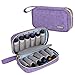 LUXJA Essential Oil Carrying Case - Holds 12 Bottles (5ml-15ml, Including Roller Bottles), Portable Organizer for Essential Oil and Accessories (Bag Only), Purple