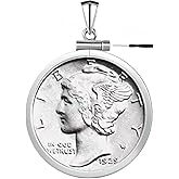 Geruibi Sterling Silver 10 Cent Border Screw Top Coin Border is suitable for 18mm diameter 1.45mm thickness, Coins Not Included