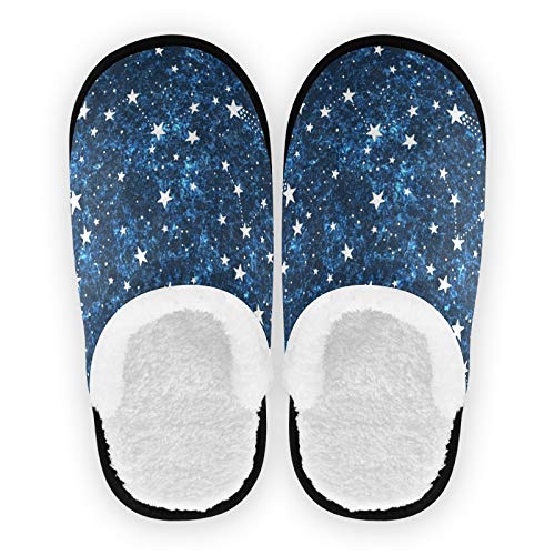 SUABO Cotton Slippers for Mens Womens, Space Constellations Non